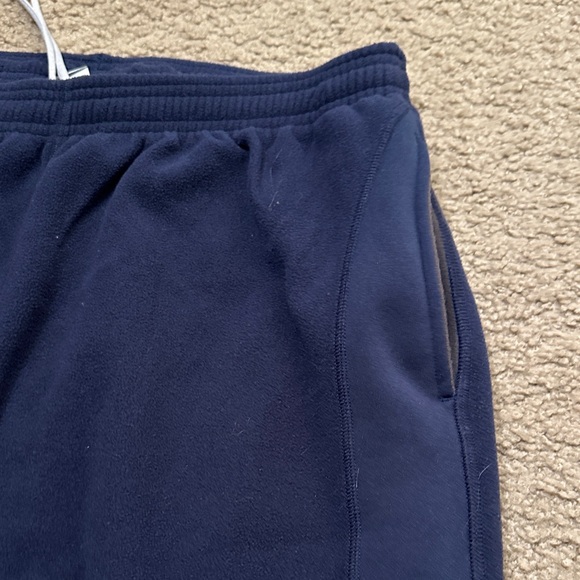 Under Armour Mens Elastic Waist Drawstring Fleece Sweatpants Navy Blue Size L - Picture 6 of 7